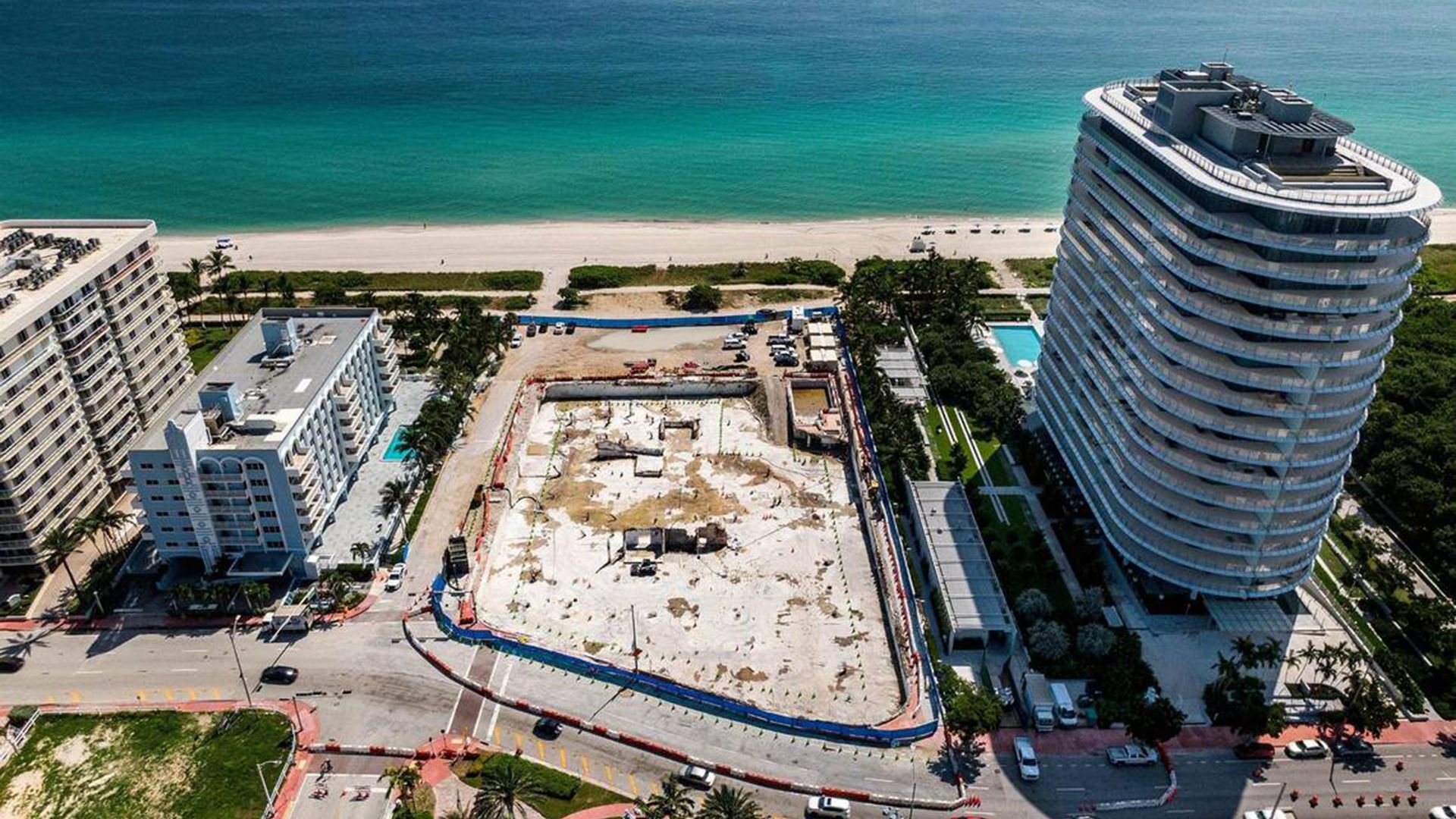 The site of the Champlain Towers South collapse.