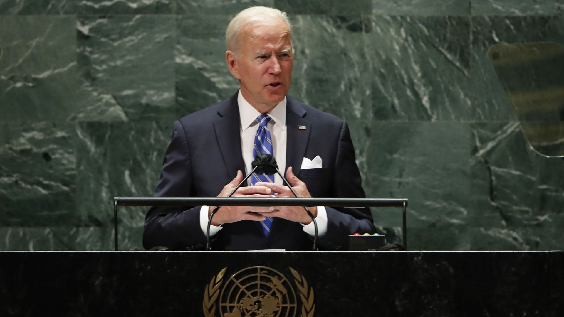 President Joe Biden speaks at the United Nations.