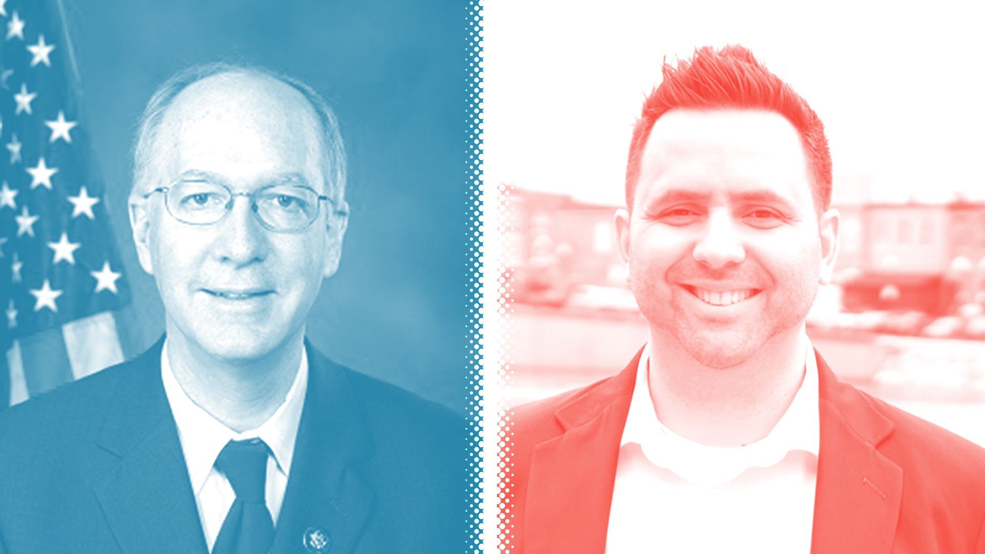 Photo illustration of Bill Foster and Jerry Evans.