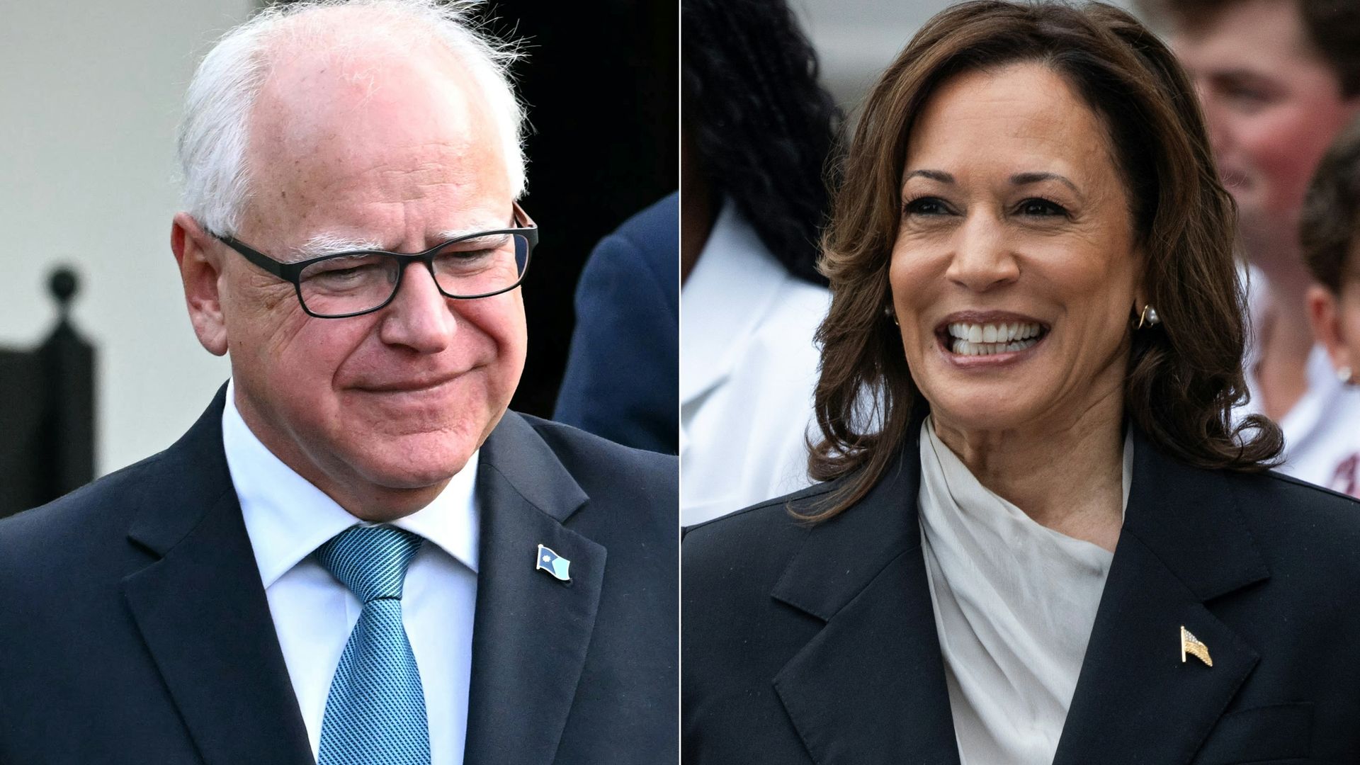 A photo of Vice President Kamala Harris and Minnesota Gov. Tim Walz.