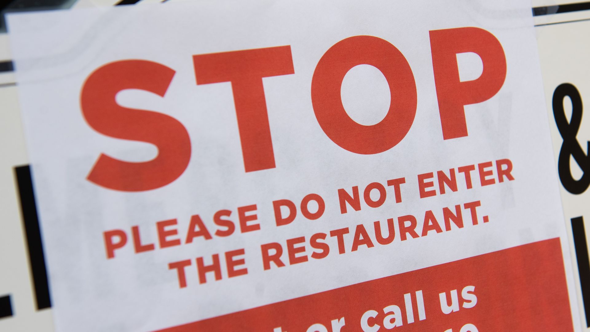 Restaurant closure in Washington, D.C. during the Covid pandemic.