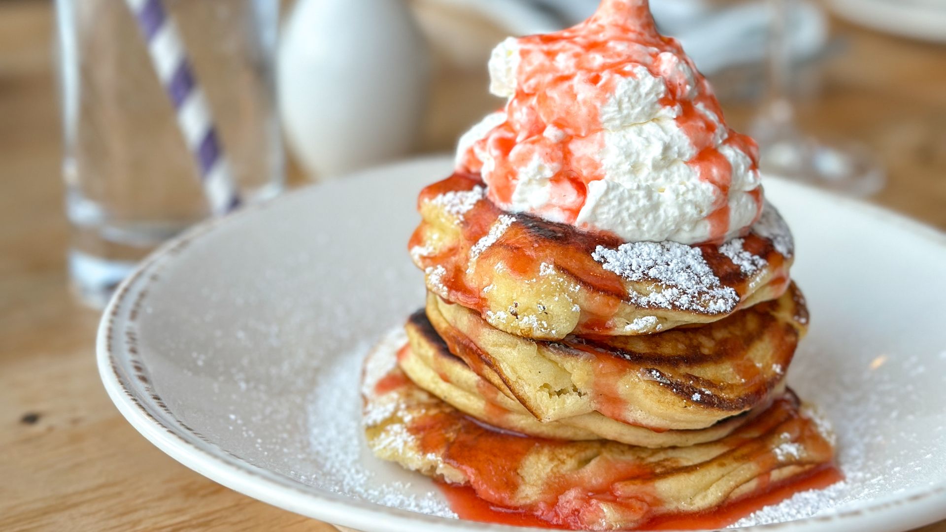 pancakes with whipped cream