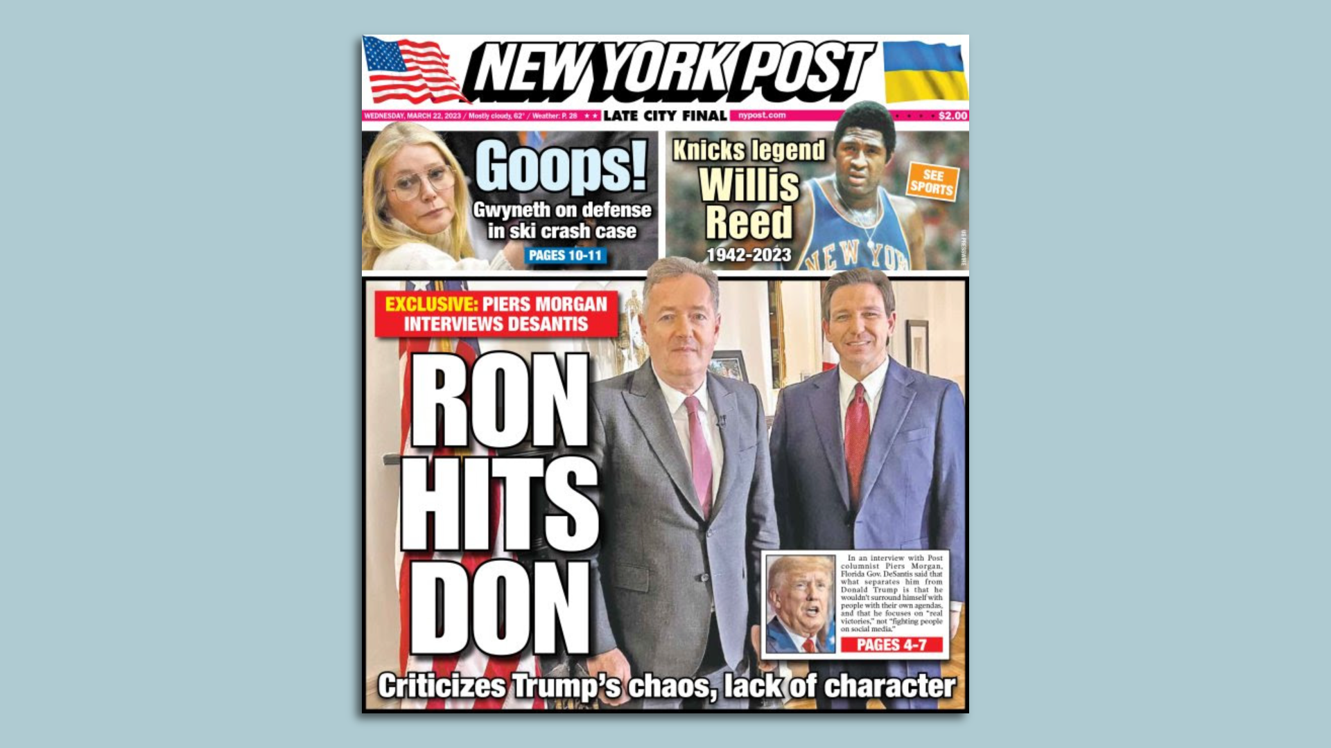 This morning's N.Y. Post.