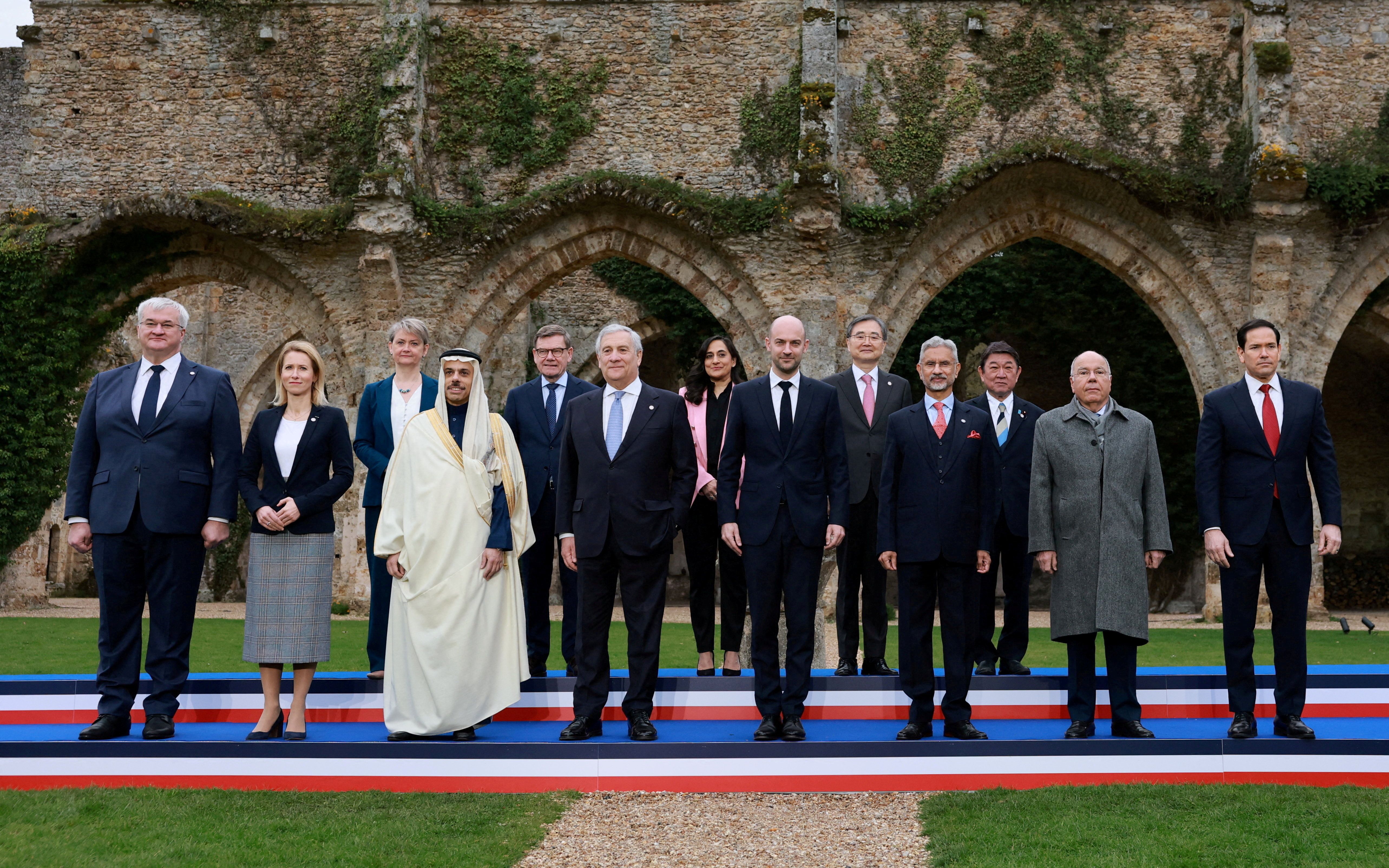 Canada's Foreign Minister Anita Anand, France's Minister for Europe and Foreign Affairs Jean-Noel Barrot, Germany's Foreign Minister Johann Wadephul, Italy's Foreign Minister Antonio Tajani, Japan's Foreign Minister Toshimitsu Motegi, Britain's Foreign Secretary Yvette Cooper, U.S. Secretary of Stat
