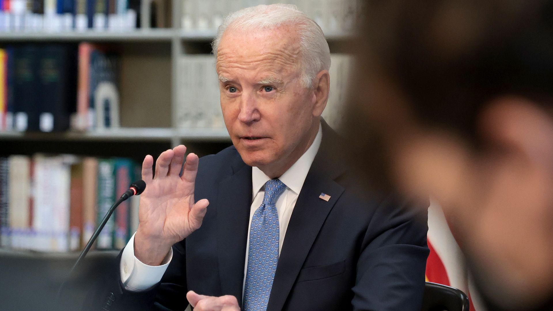 President Biden speaks during an event.