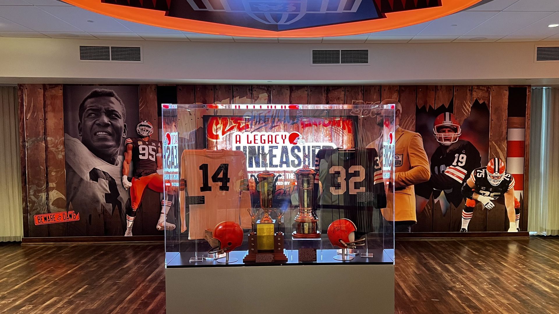 A Browns museum exhibit. 