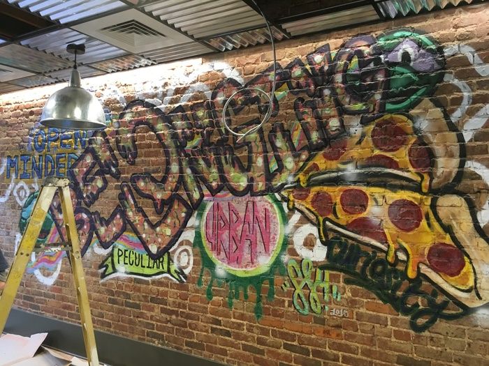 pizza mural at zablog pizza