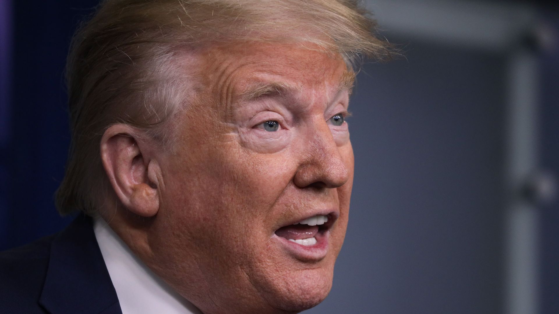 This image is a close-up of Trump