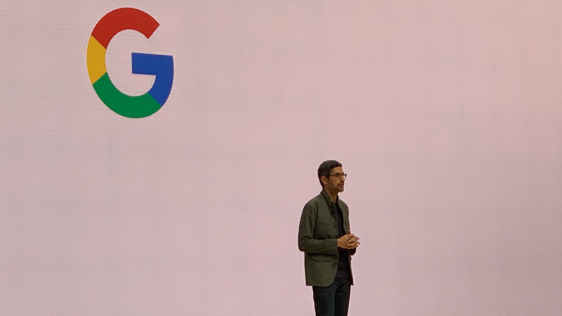 Google CEO Sundar Pichai, speaking at GDC 2019. 