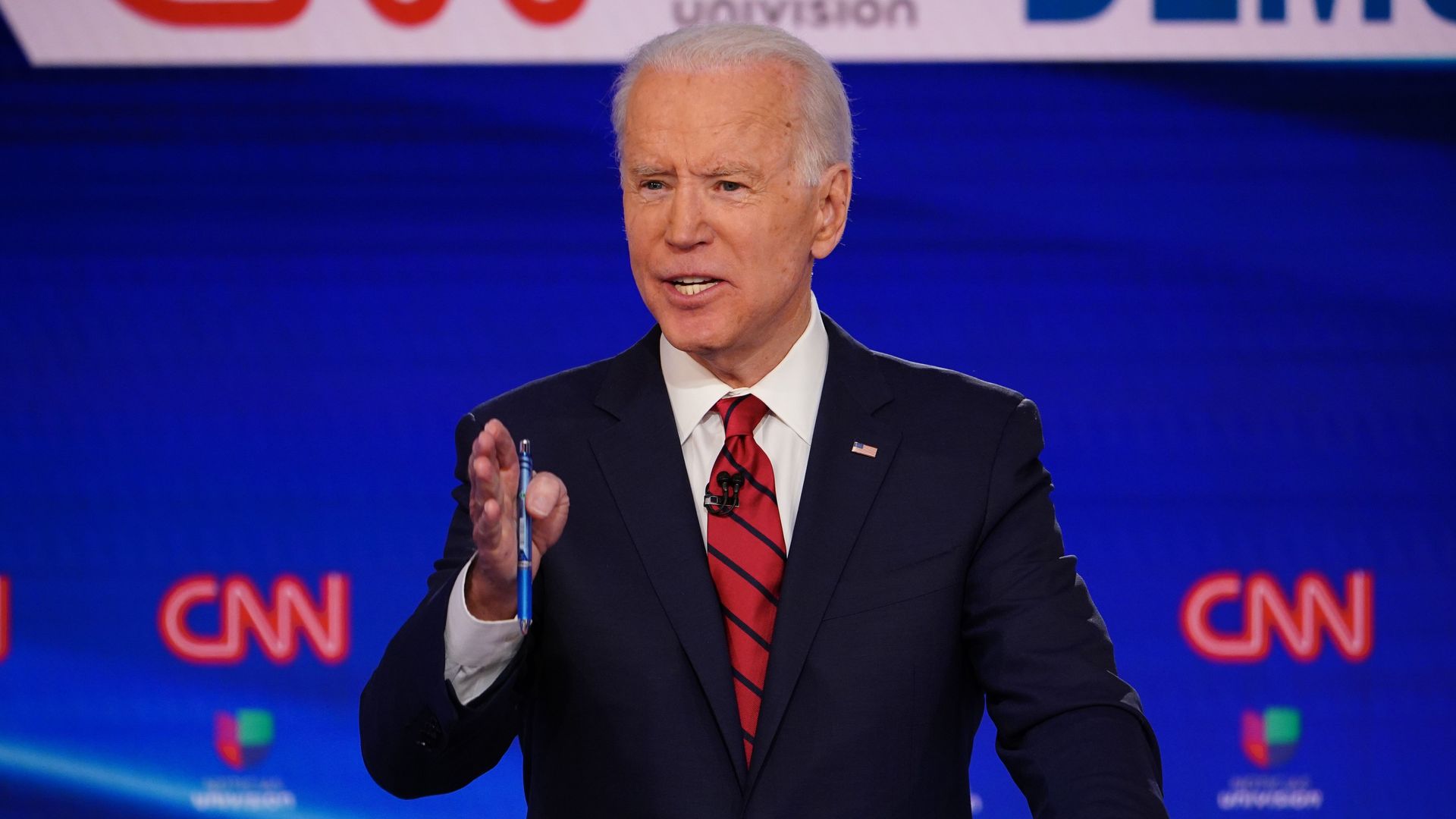 Joe Biden on a debate stage
