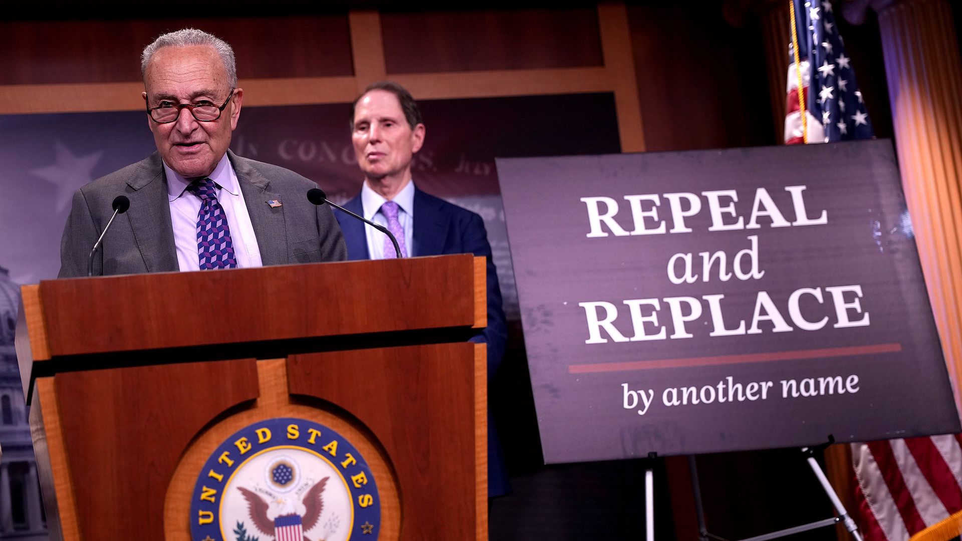 Chuck Schumer and Ron Wyden in the Senate