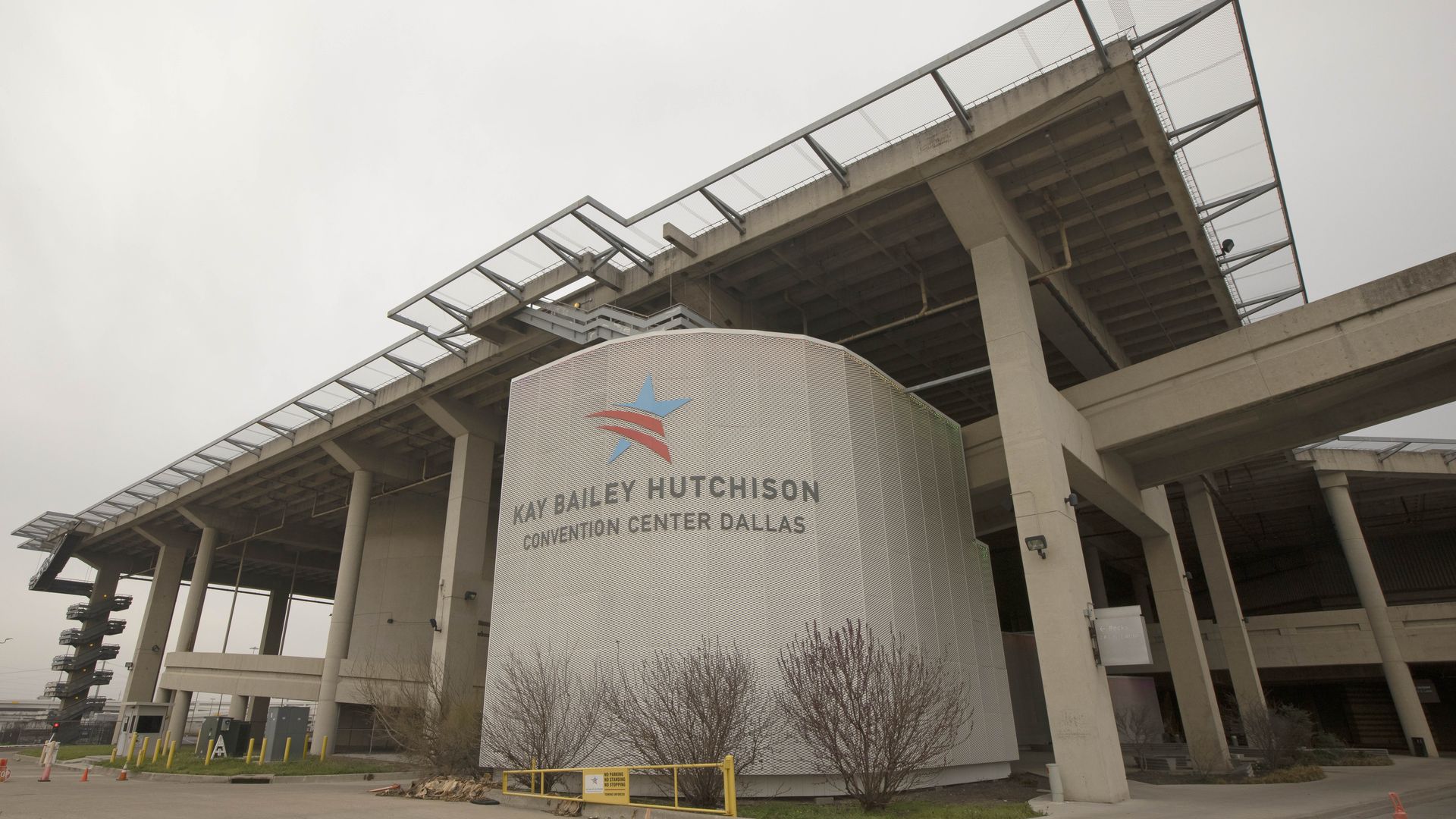 A brutalist building used as a convention center