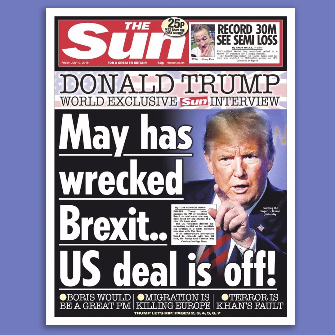 Trump gives interview ing May ahead of meeting President Trump in an interview with the popular British newspaper the Sun criticizes Prime