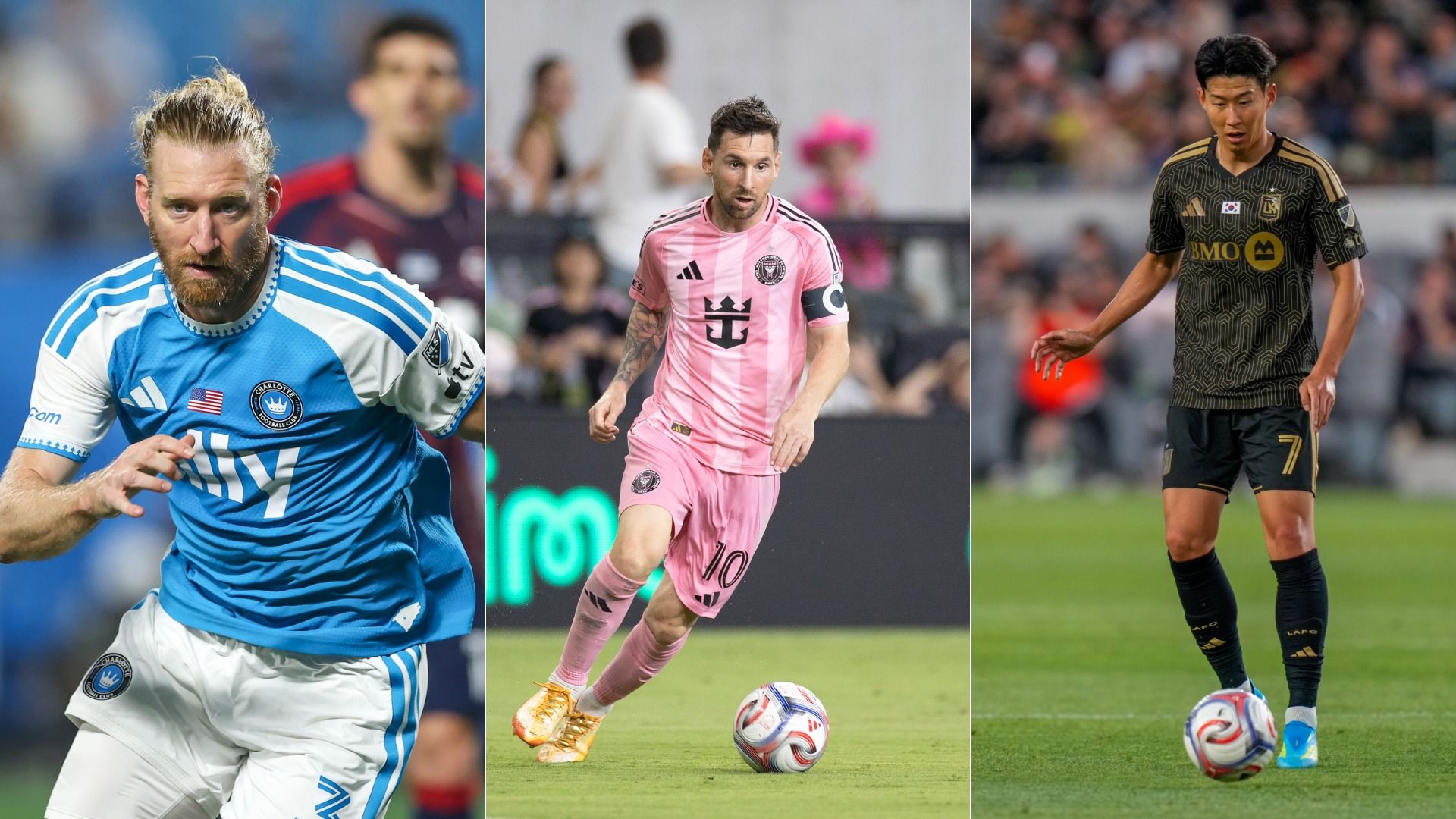 From left: Tim Ream, Leo Messi and Son Heung-Min. Photo: Cory Knowlton/ISI Photos/ISI Photos via Getty Images; Michael Pimentel/ISI Photos/ISI Photos via Getty Images; Melinda Meijer/ISI Photos via Getty Images