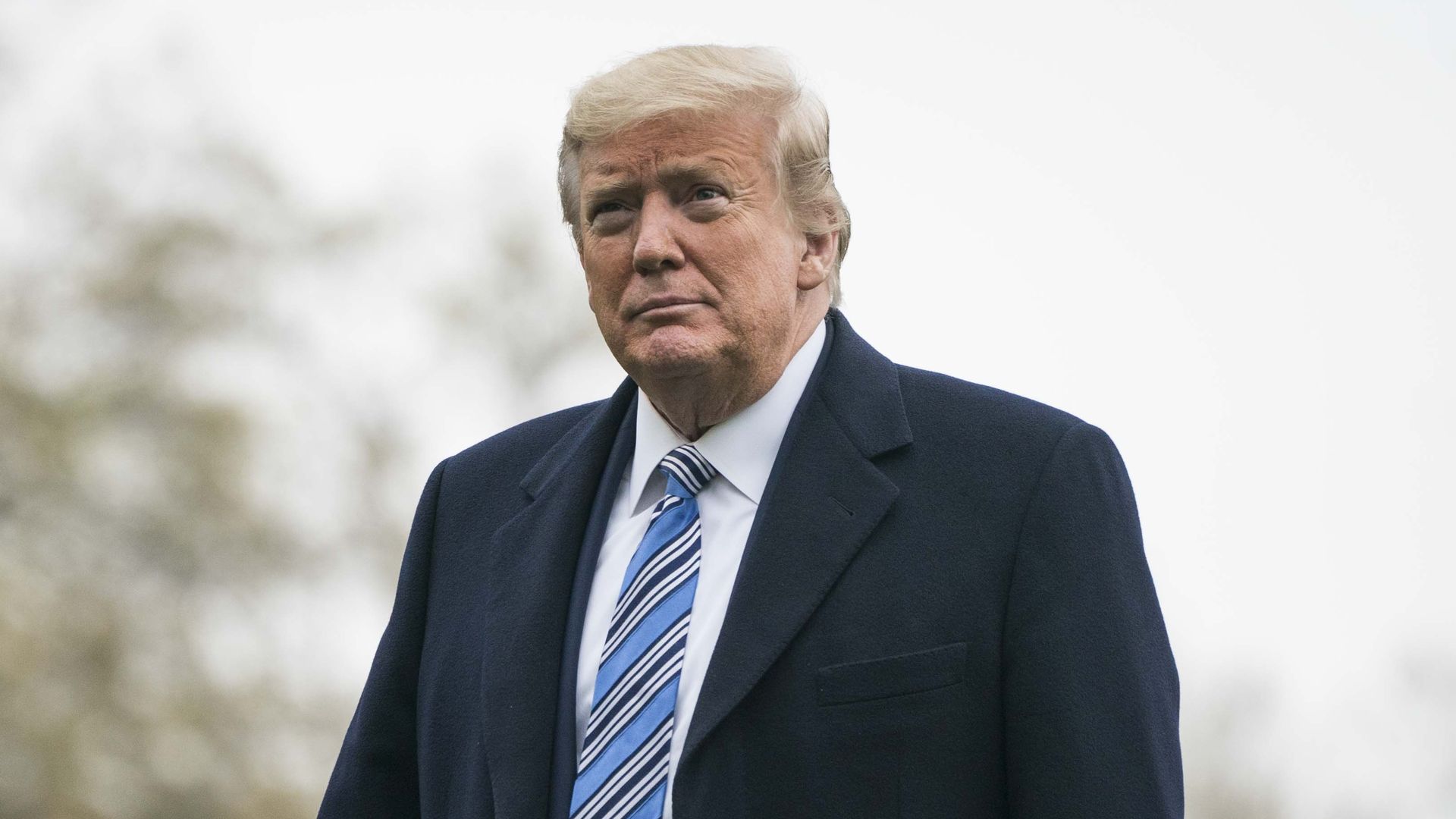  President Donald Trump arrives back to the White House on March 28, 2020 in Washington, DC. 