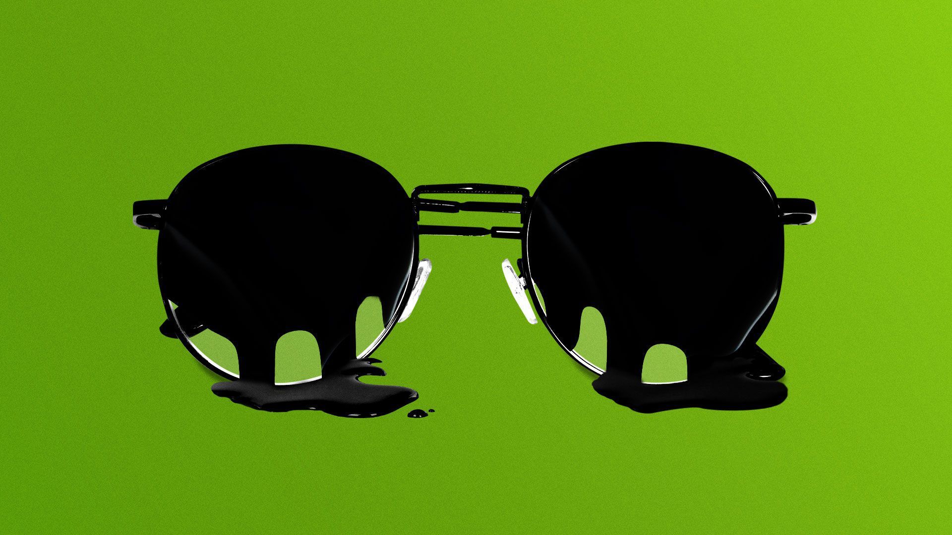Illustration of melting sunglasses.