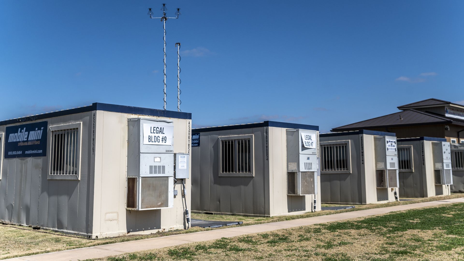 Influx Care Facility (ICF) for unaccompanied children on Sunday, Feb. 21, 2021 in Carrizo Springs, TX. Children will begin arriving Monday before being placed with a government approved sponsor.