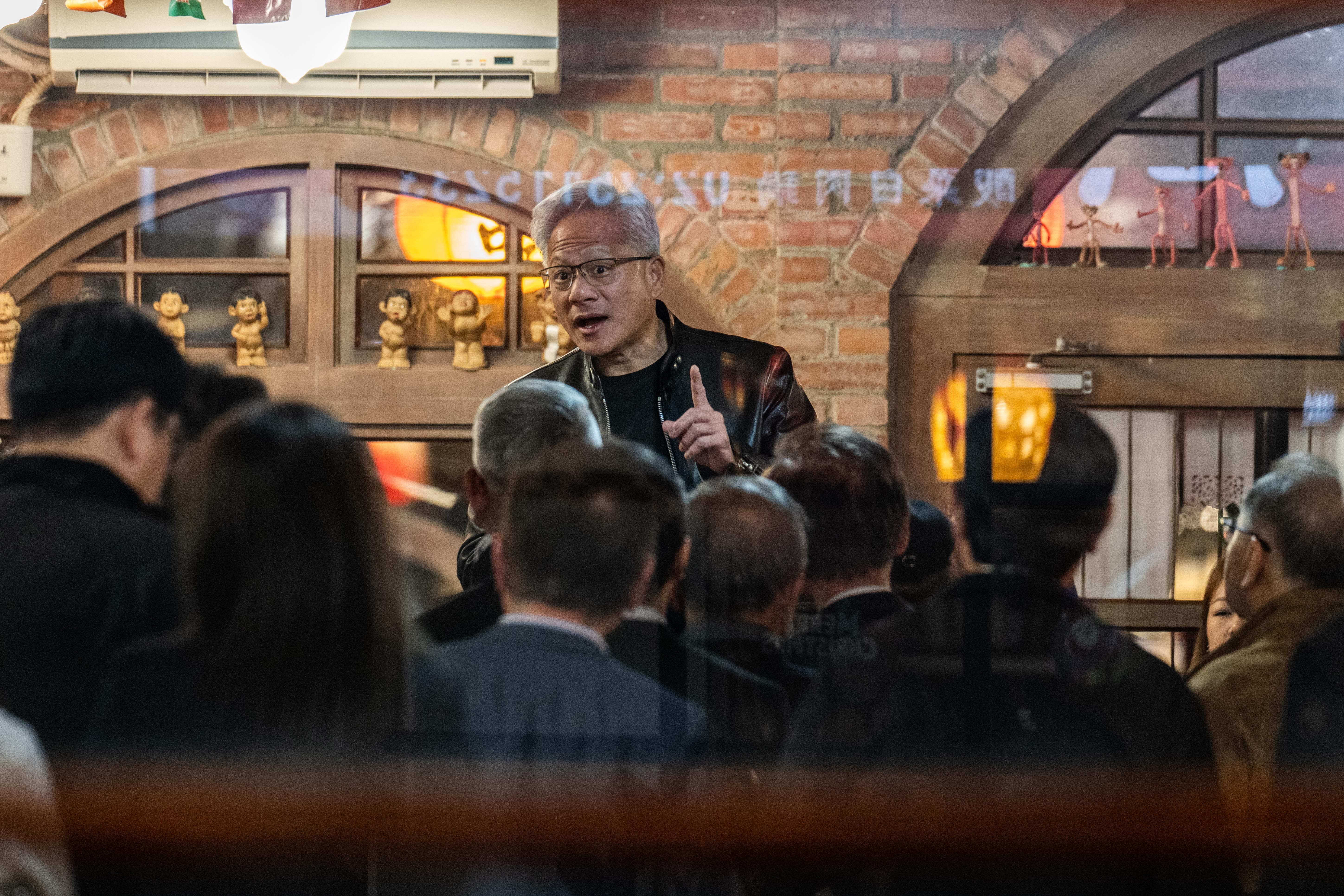 Nvidia CEO Jensen Huang speaks at an event in Taiwan in January. 
