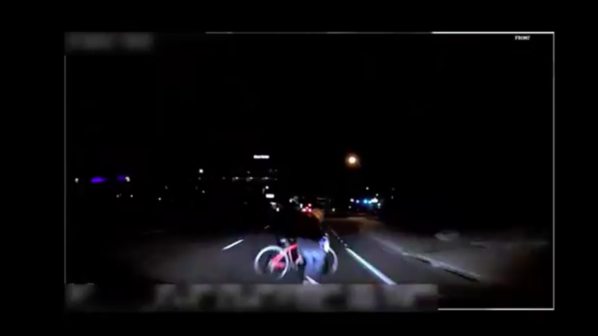 Pedestrian on bike seen crossing the road before the fatal strike