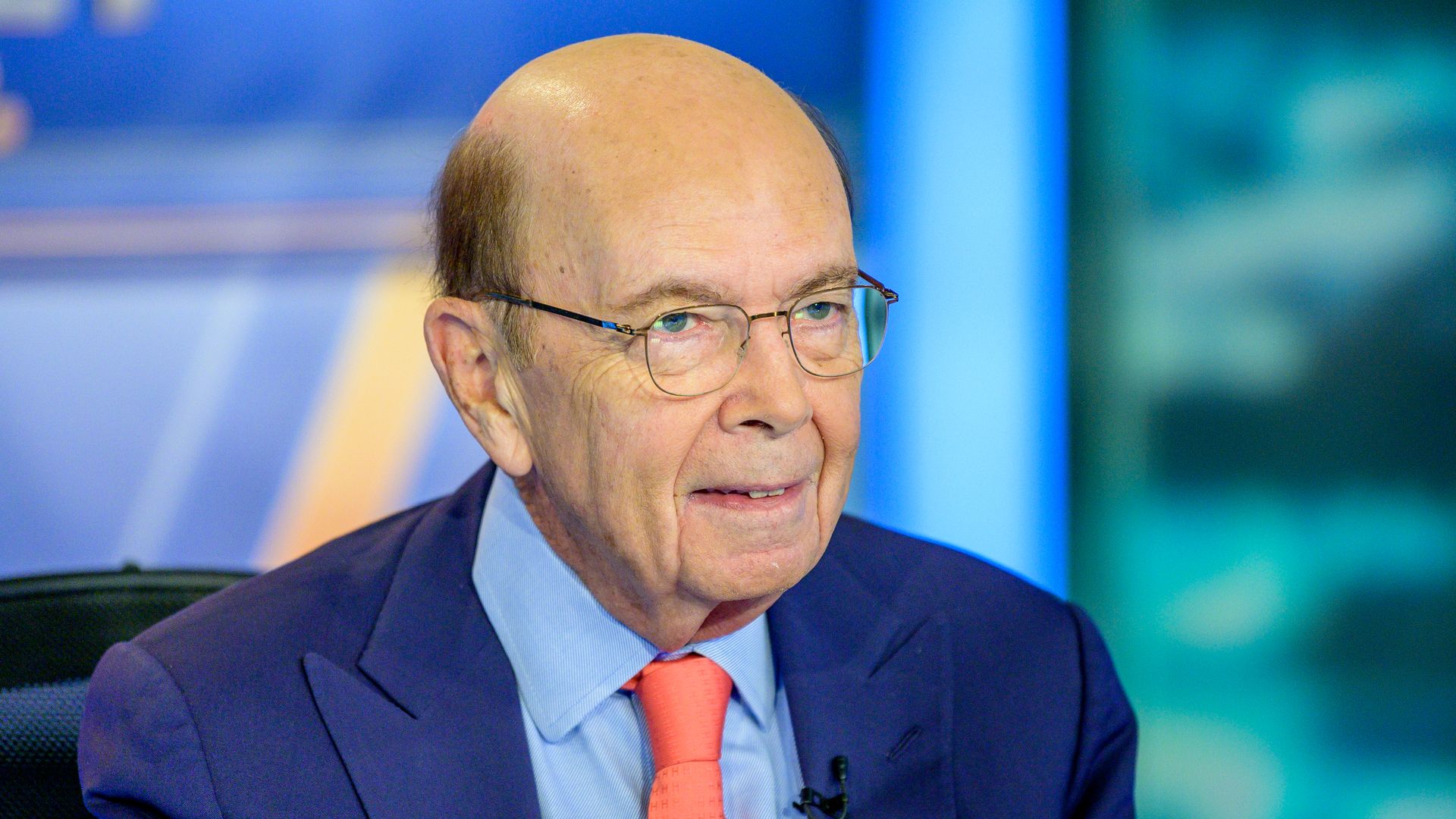  United States Secretary of Commerce Wilbur Ross visits "Varney & Co." with host Stuart Varney at Fox Business Network Studios on December 02, 2019 in New York City