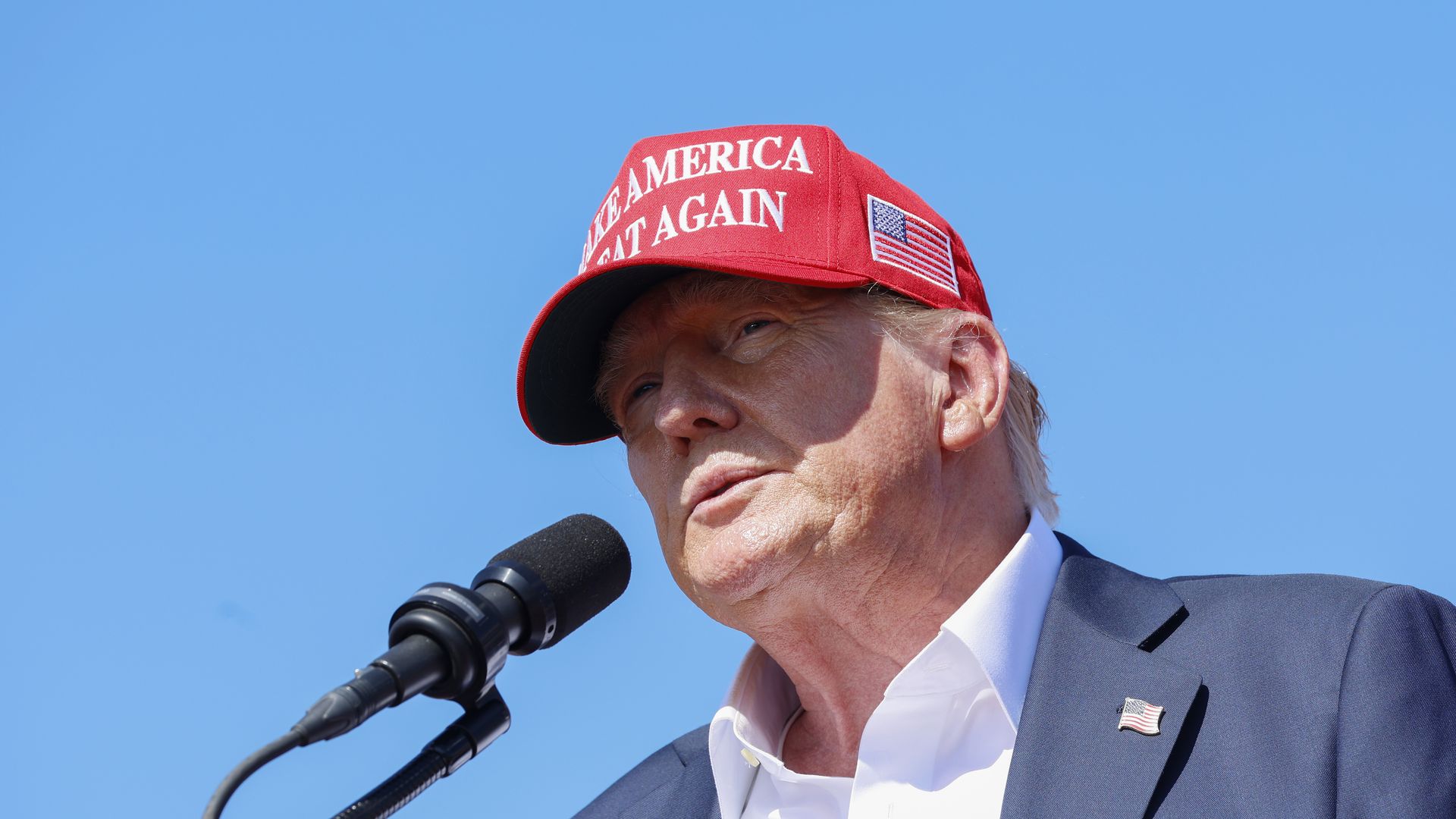 Republican presidential candidate, former U.S. President Donald Trump speaks during a rally at Greenbrier Farms on June 28, 2024 in Chesapeake, Virginia. Last night Trump and U.S. President Joe Biden took part in the first presidential debate of the 2024 campaign. (Photo by Anna Moneymaker/Getty Ima