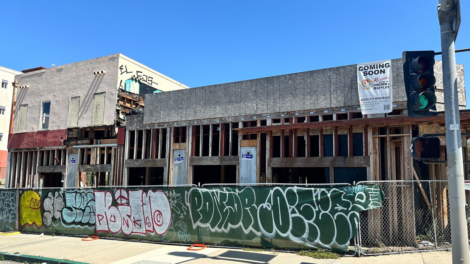 Future location of Roscoe's House of Chicken and Waffles at the corner of National Avenue and Sigsbee Street in Barrio Logan.