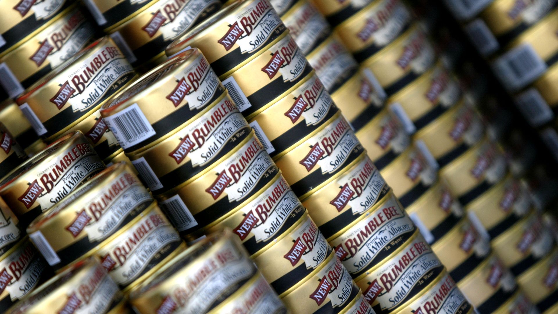 Cans of Bumble Bee tuna