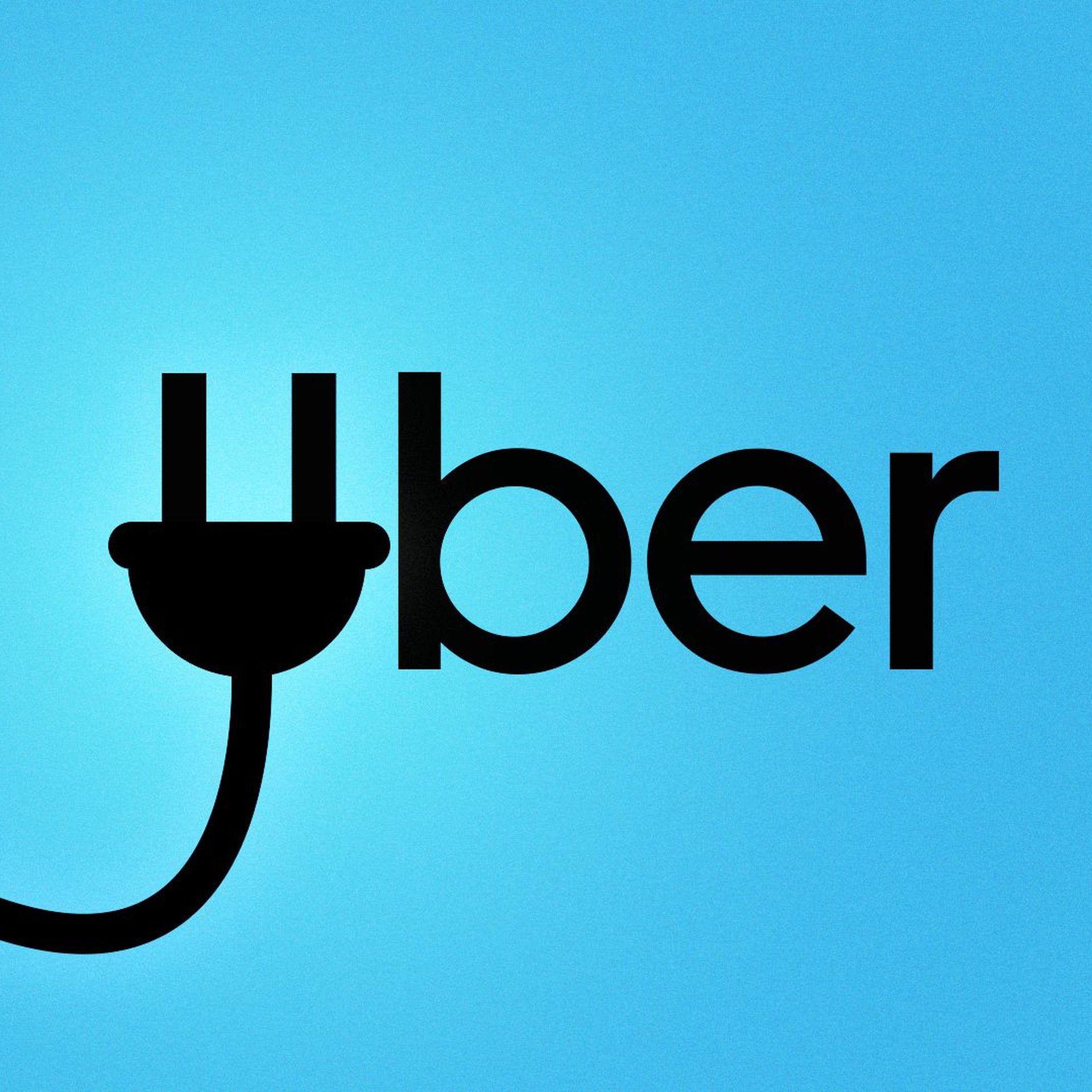 Illustration of the Uber logo with the image of a plug forming the "U."