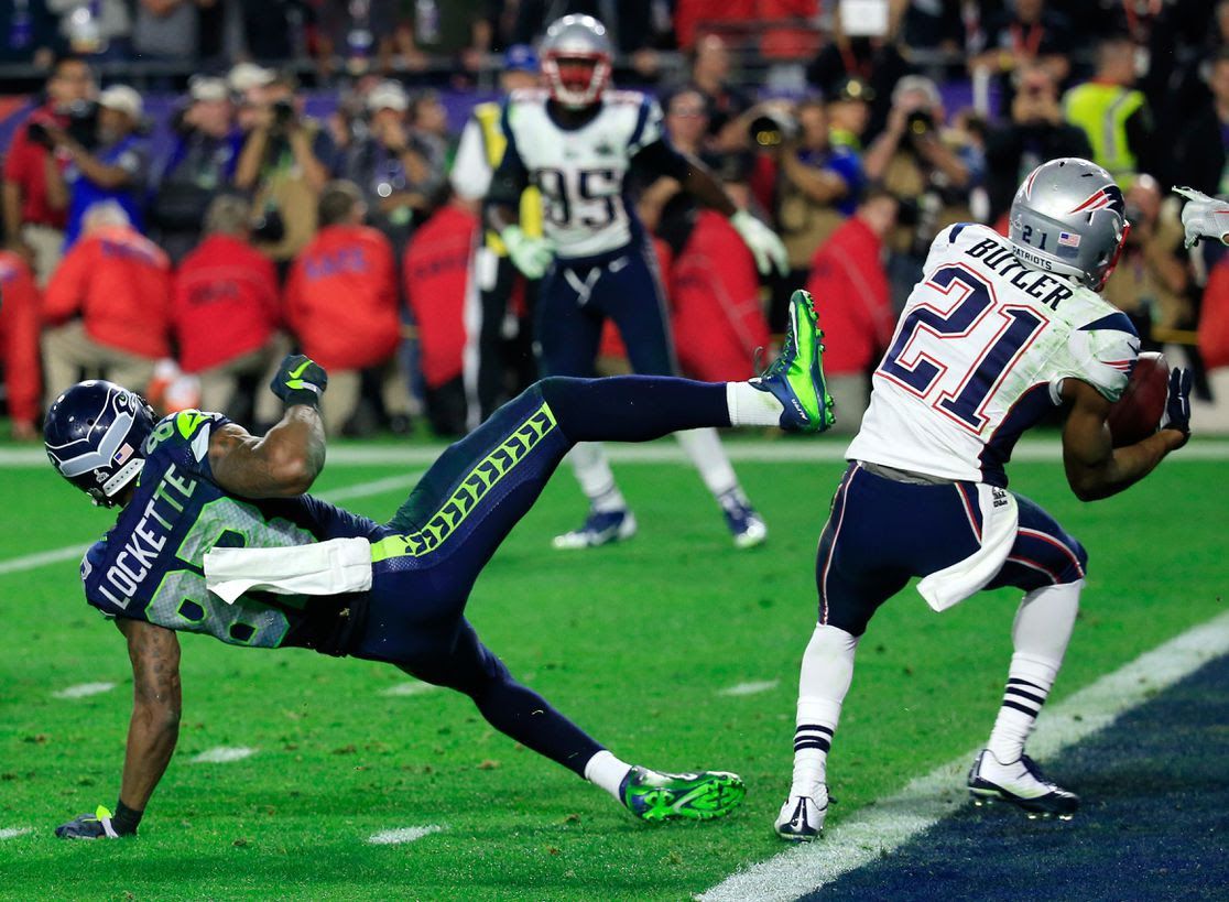 Ball intercepted by Patriots rookie Malcolm Butler against Seahawks
