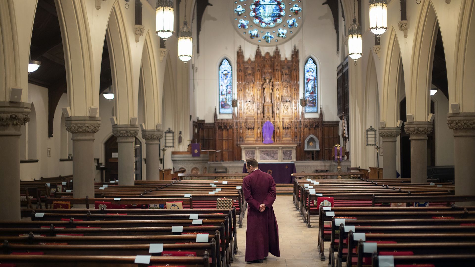 Bishop Thomas James Brown, the tenth bishop of the Episcopal Diocese of Maine, at St. Lukes Cathedral in Portland on Thursday, April 9
