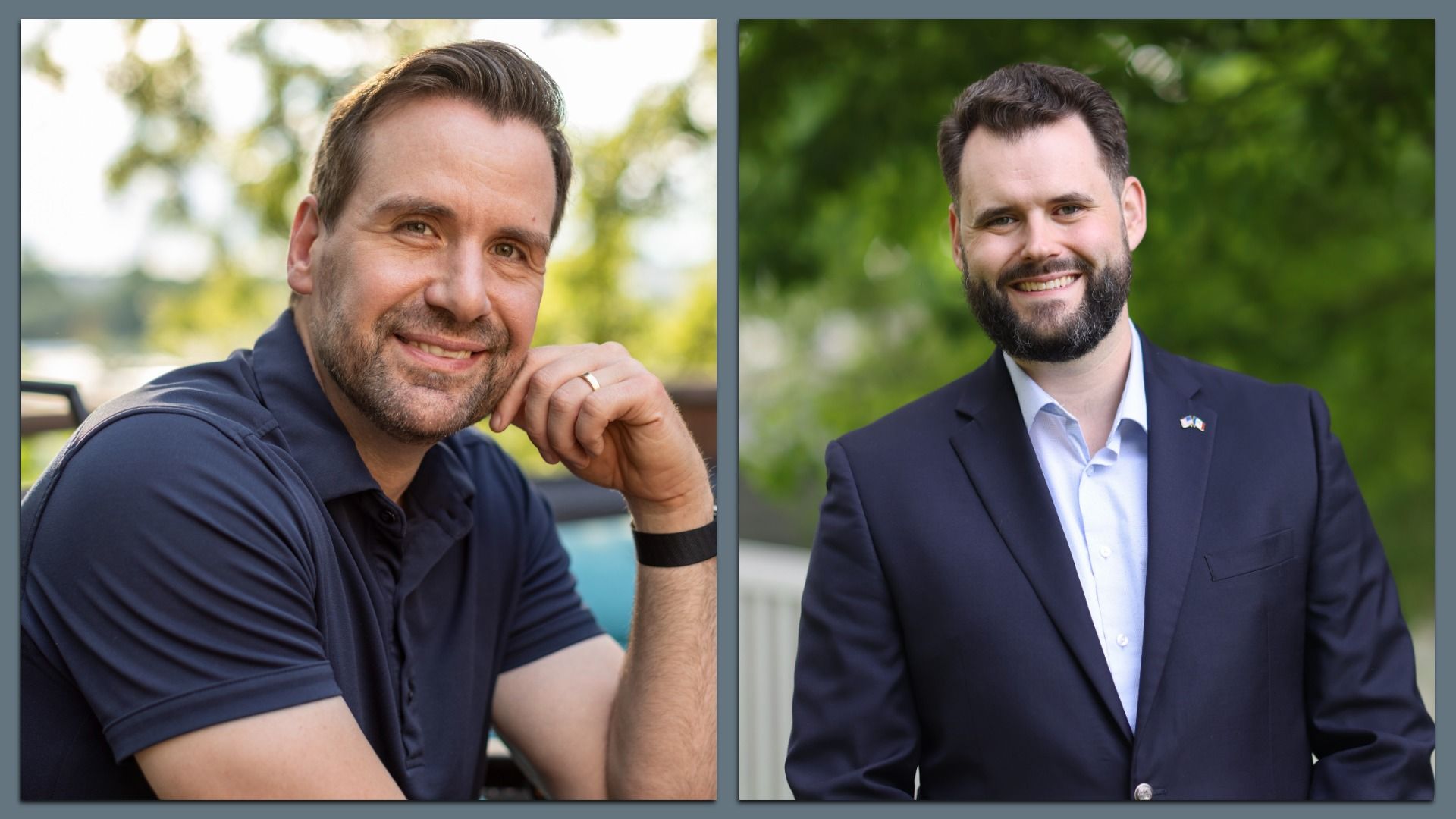 Photos of Josh Turek (left) and Zach Wahls 