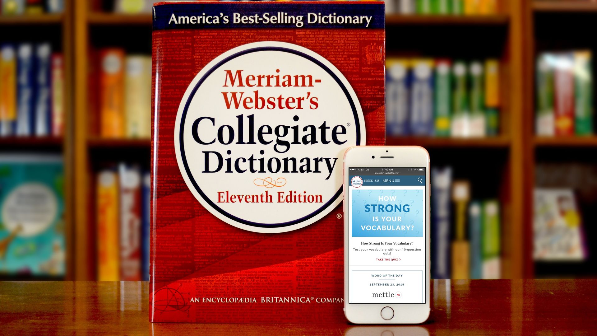 Merriam-Webster's Collegiate Dictionary and mobile website are displayed September 23, 2016 in Springfield, Massachusetts.