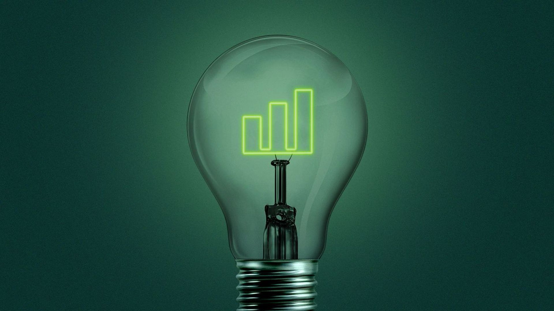 Lightbulb with an increasing bar graph
