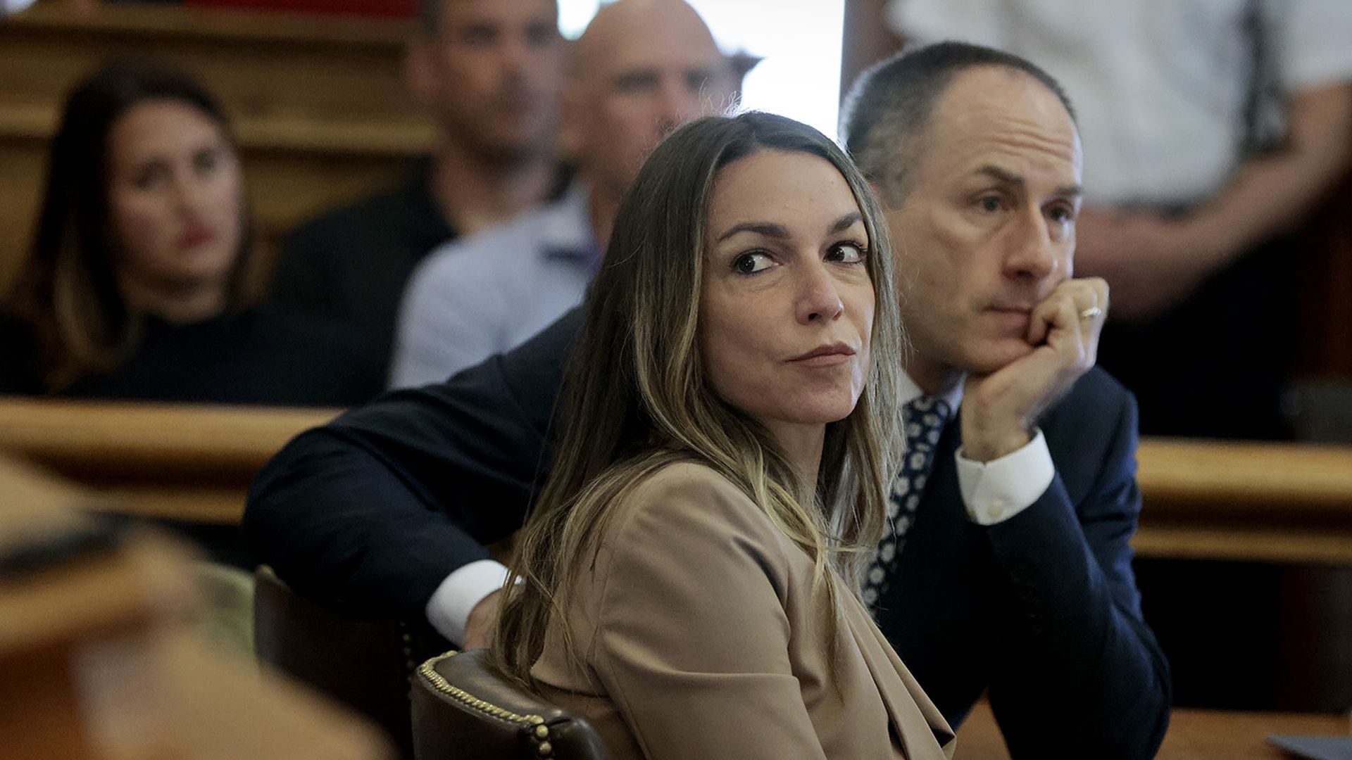 Karen Read looks on during her murder trial at Norfolk Superior Court.