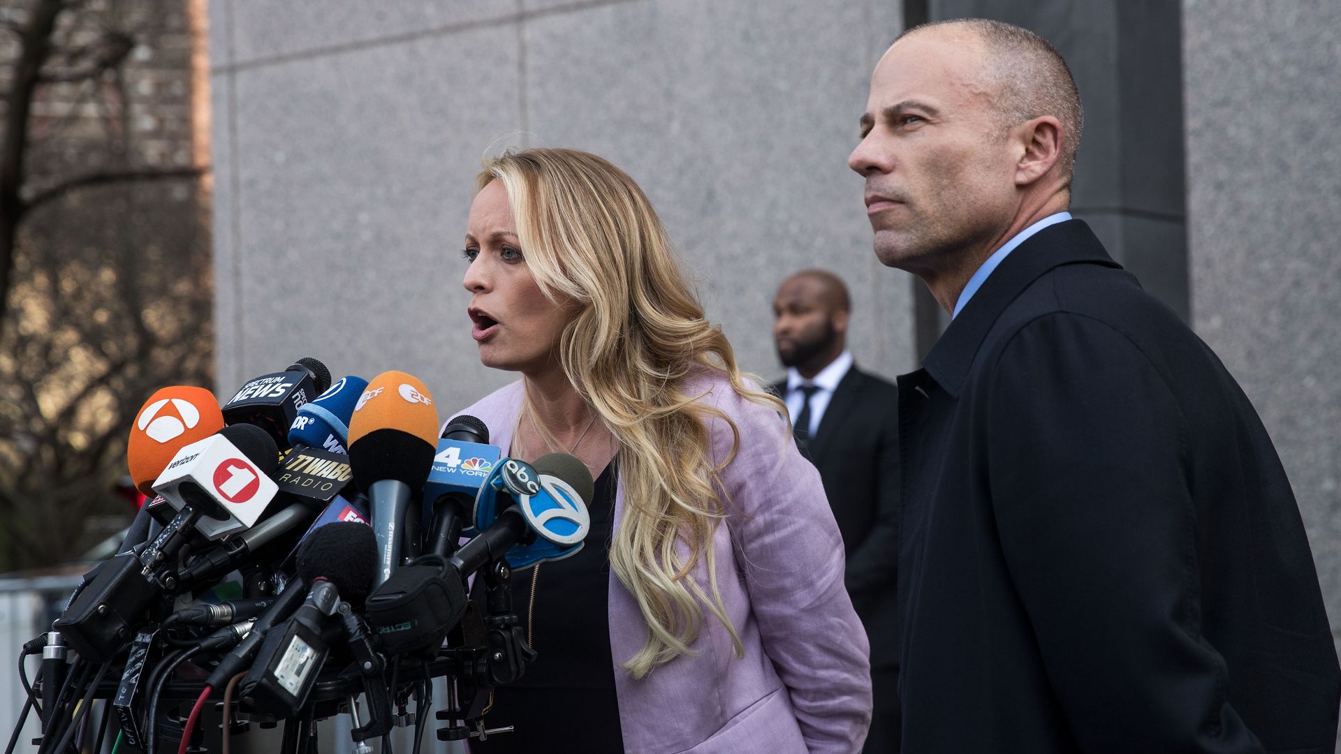 Adult film actress Stormy Daniels (Stephanie Clifford) and attorney Michael Avenatti. Photo: Drew Angerer/Getty Images