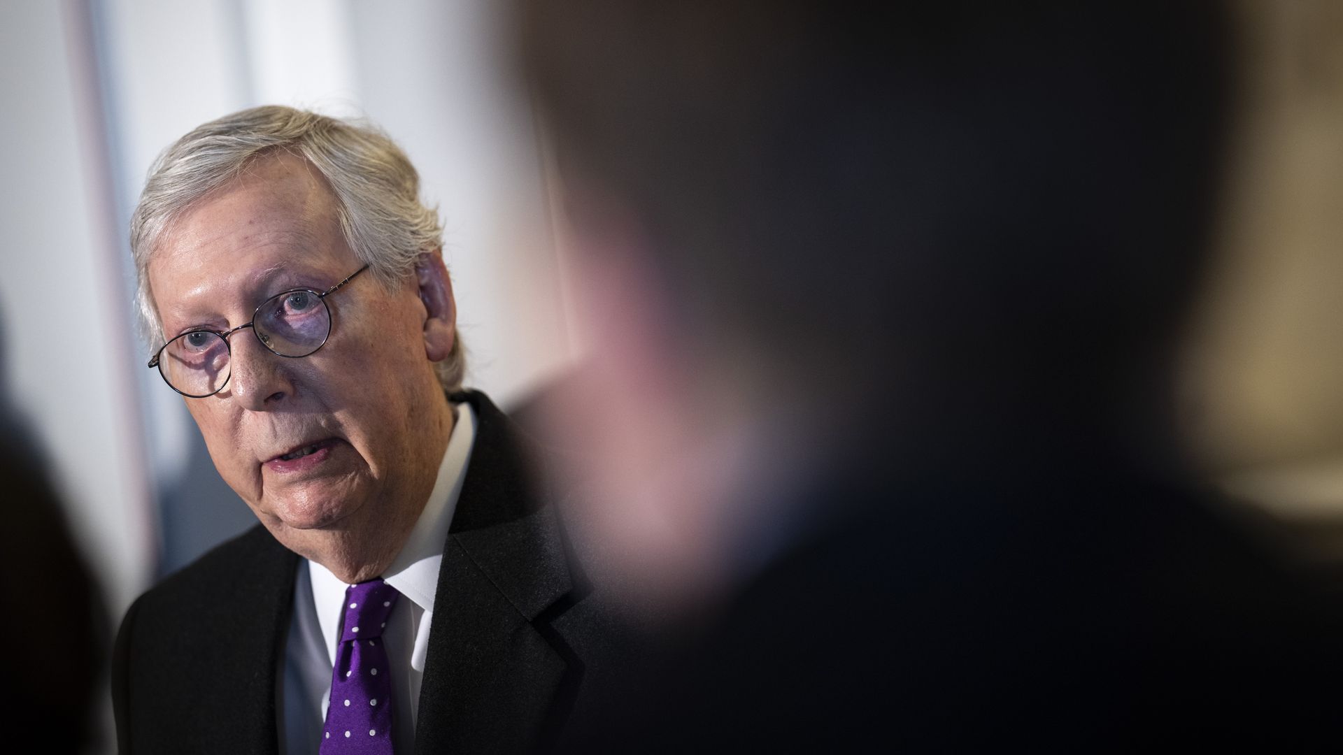 Senate Minority Leader Mitch McConnell (R-KY) speaks during a news conference after a lunch meeting with Senate Republicans on Capitol Hill 