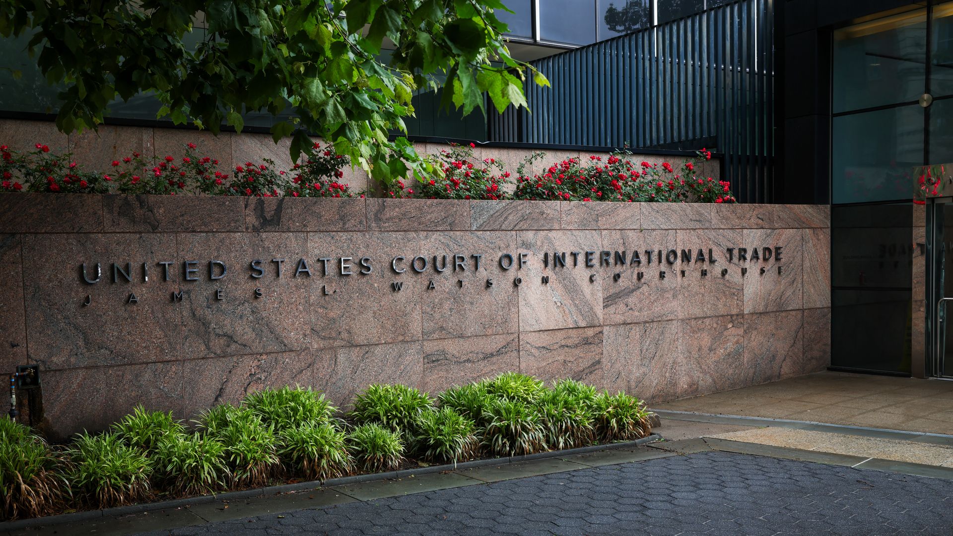 Exterior of the U.S. Court of International Trade building in lower Manhattan, New York.