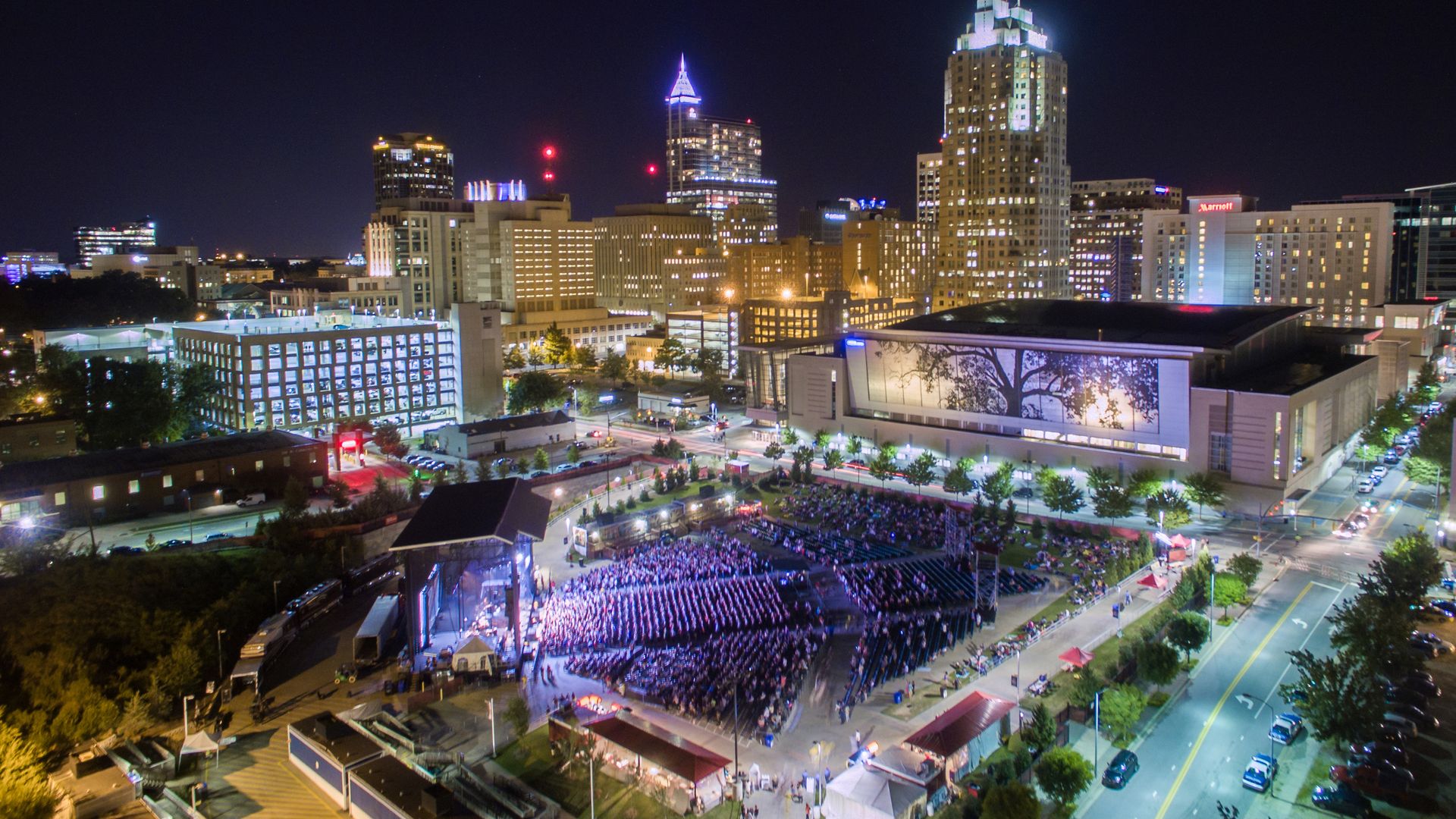 Red Hat Amphitheater in downtown Raleigh