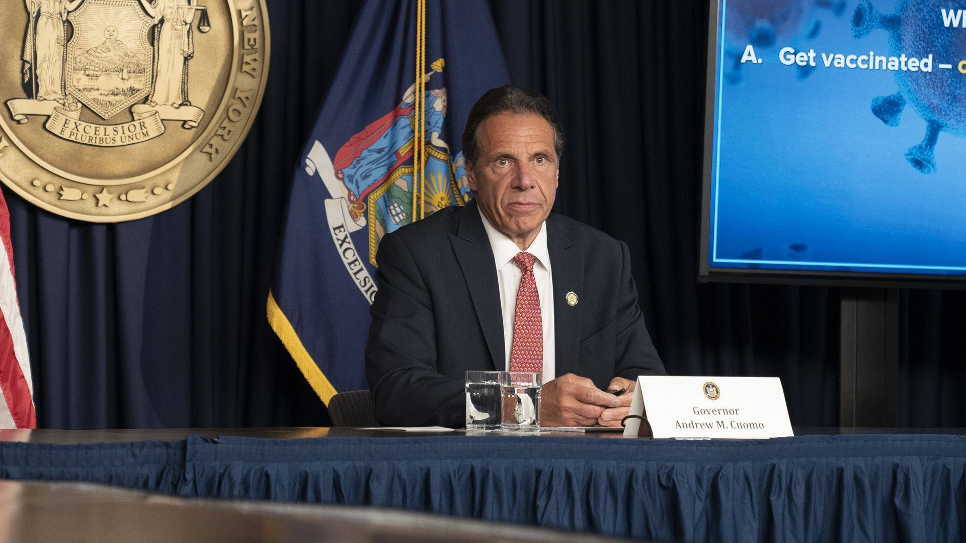 New York Gov. Andrew Cuomo during a press briefing in August 2020.