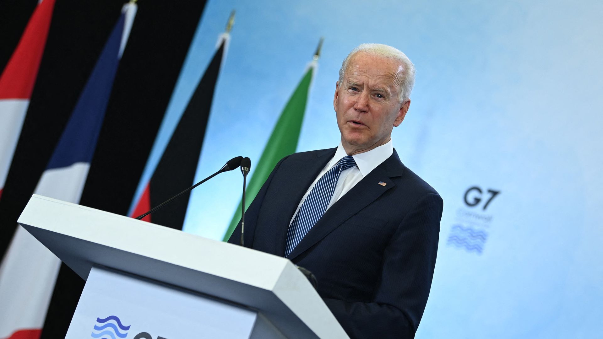 President Biden at a press conference.