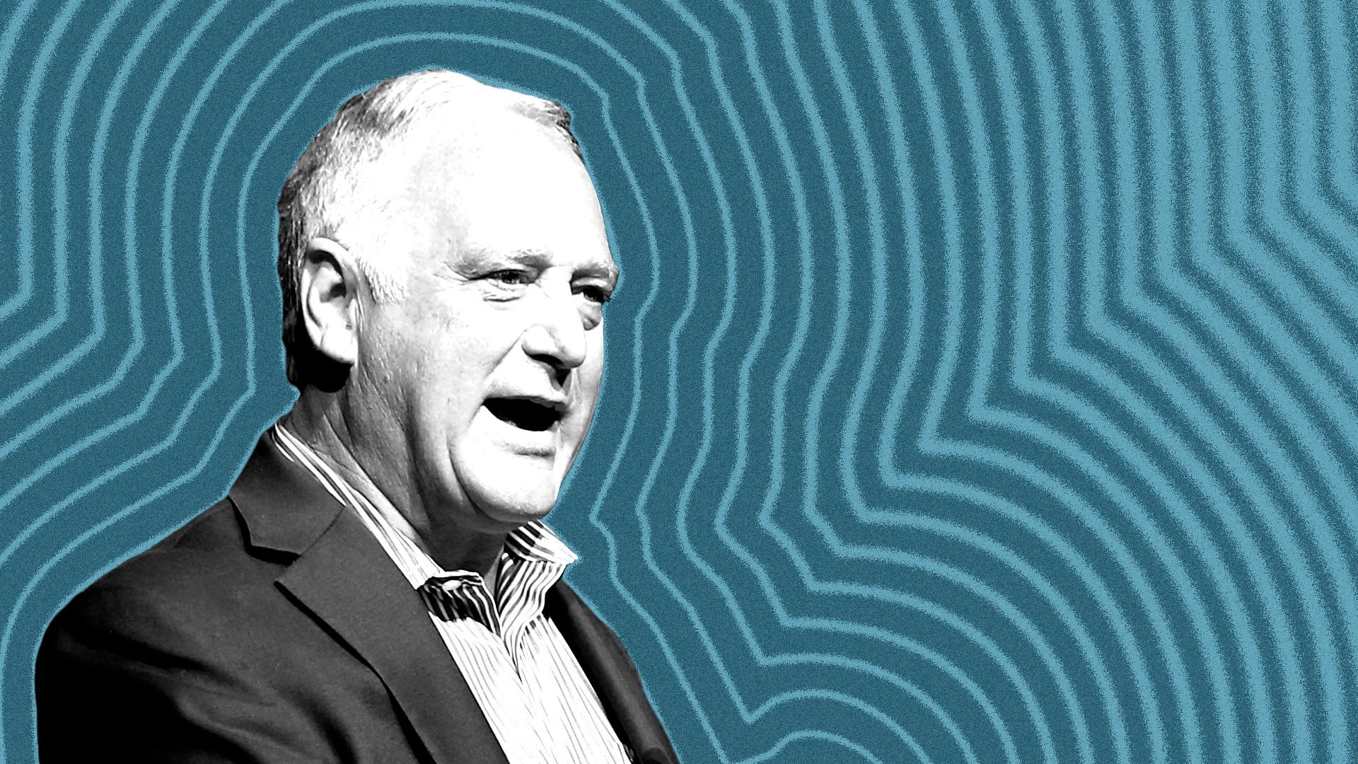 Photo illustration of Austin Mayor Kirk Watson with lines radiating from him.