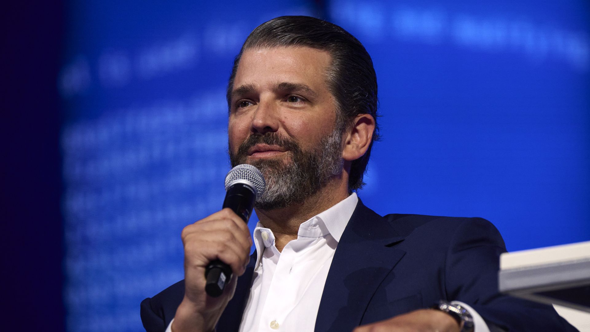 Donald Trump Jr. speaking at a Bitcoin conference