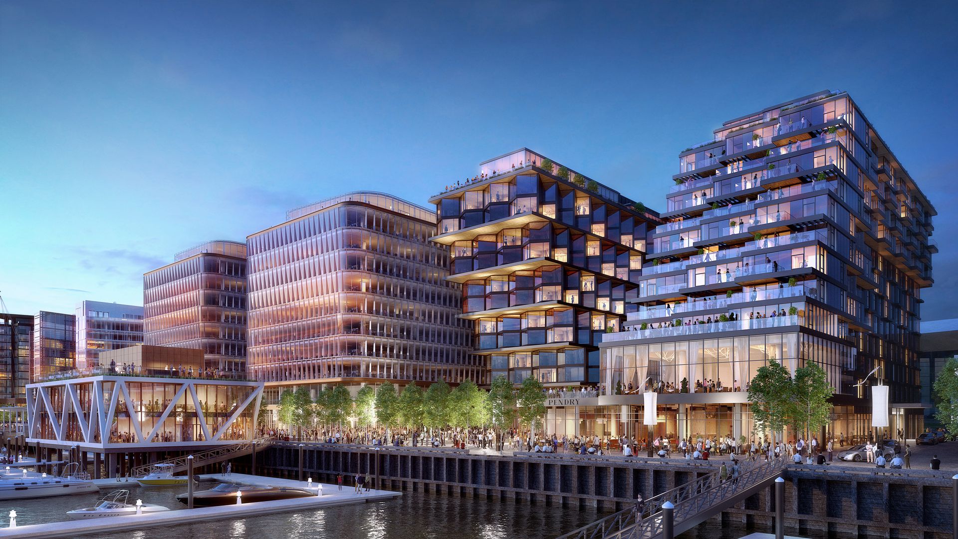 A rendering of the Wharf's new phase two buildings.