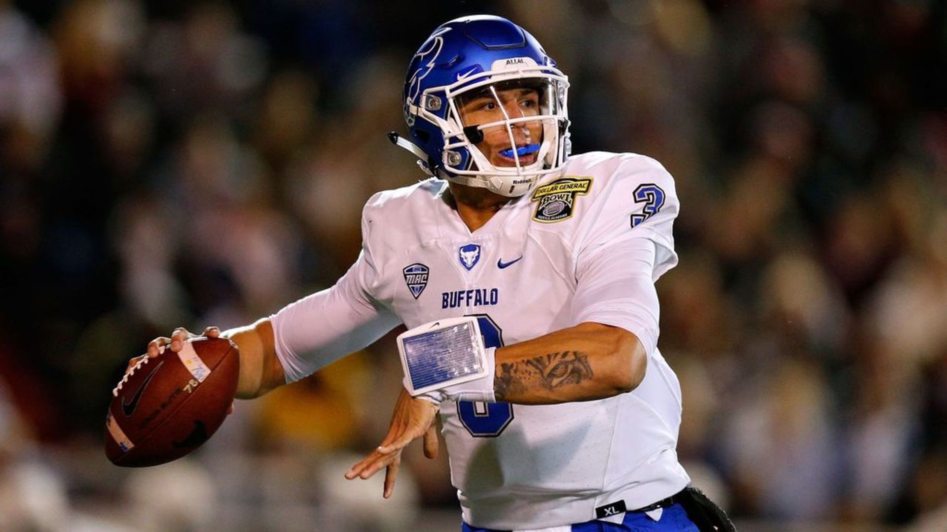 QB prospect Tyree Jackson forfeited his senior year at Buffalo, then went undrafted. Photo: Jonathan Bachman/Getty Images