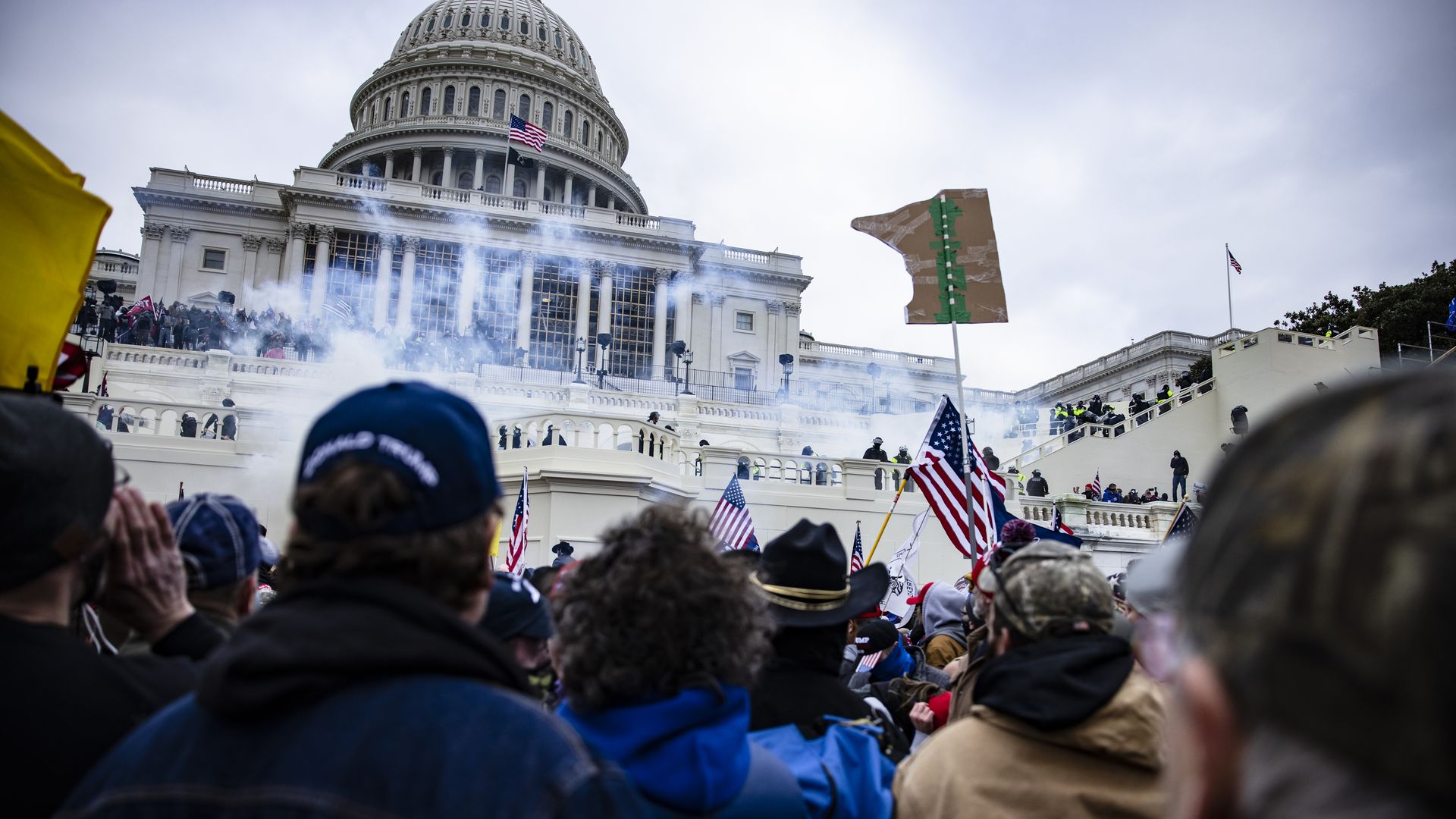 Pro-Trump supporters storm the U.S. Capitol following a rally with President Donald Trump on January 6, 2021 in Washington, DC. Trump supporters gathered in the nation's capital today to protest the ratification of President-elect Joe Biden's Electoral College victory over President Trump in the 20