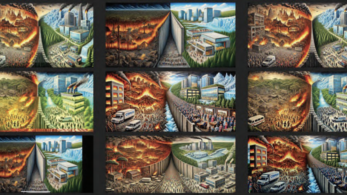 ChatGPT depiction of a forest burning down