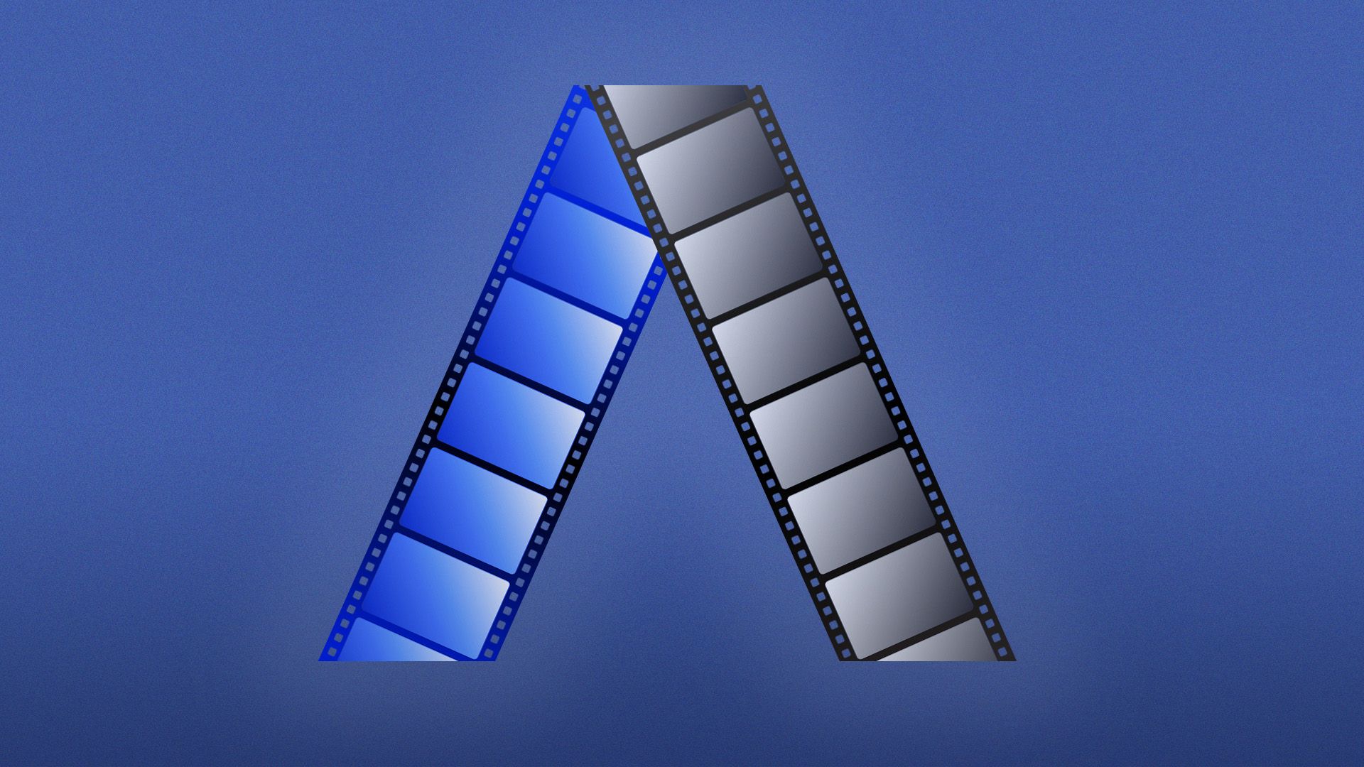 Illustration of the Axios A made out of film reel. 