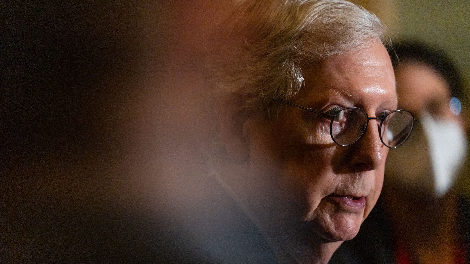 enate Minority Leader Mitch McConnell, a Republican from Kentucky, speaks during a news conference.