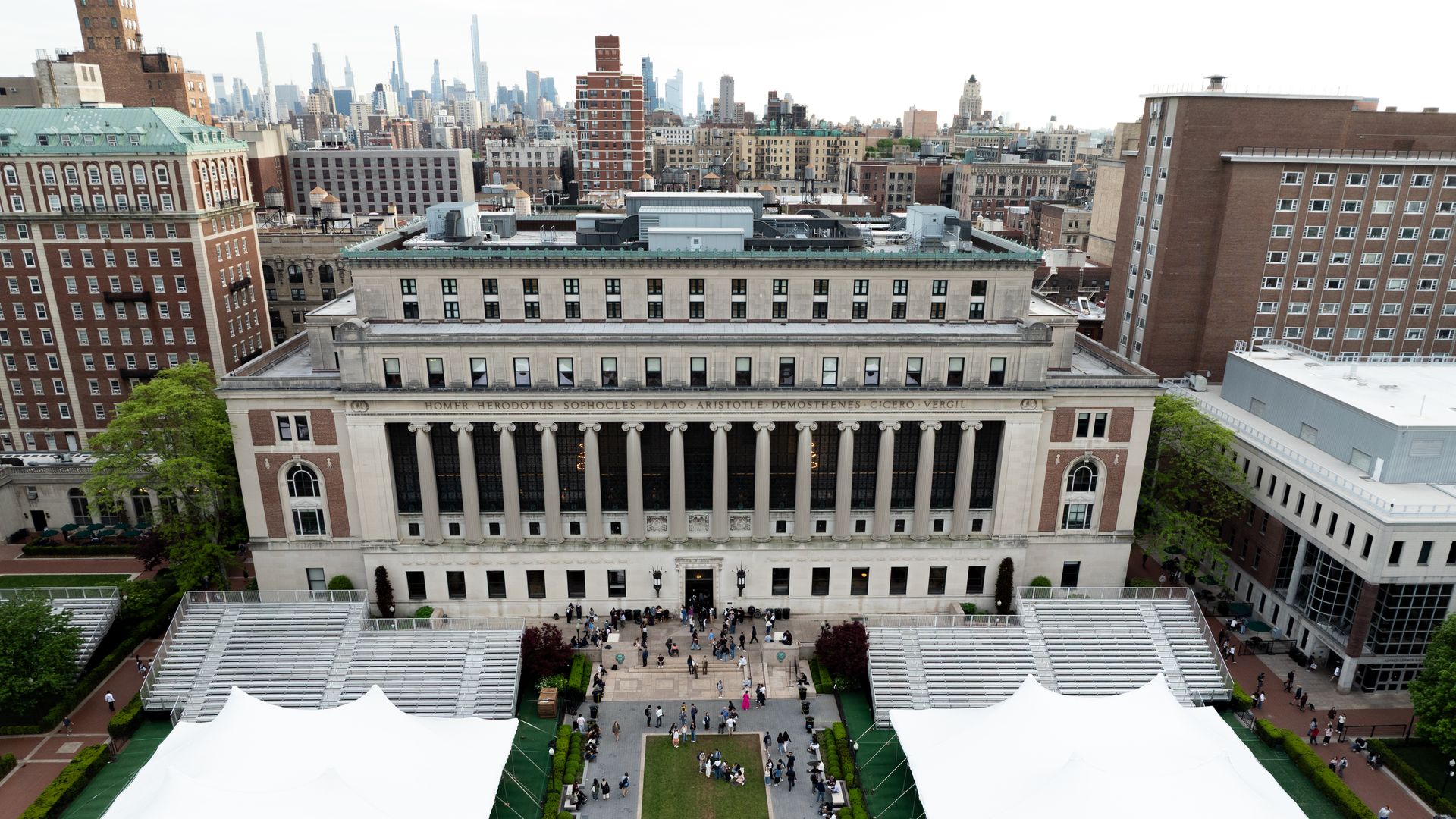 Aerial view of Columbia University