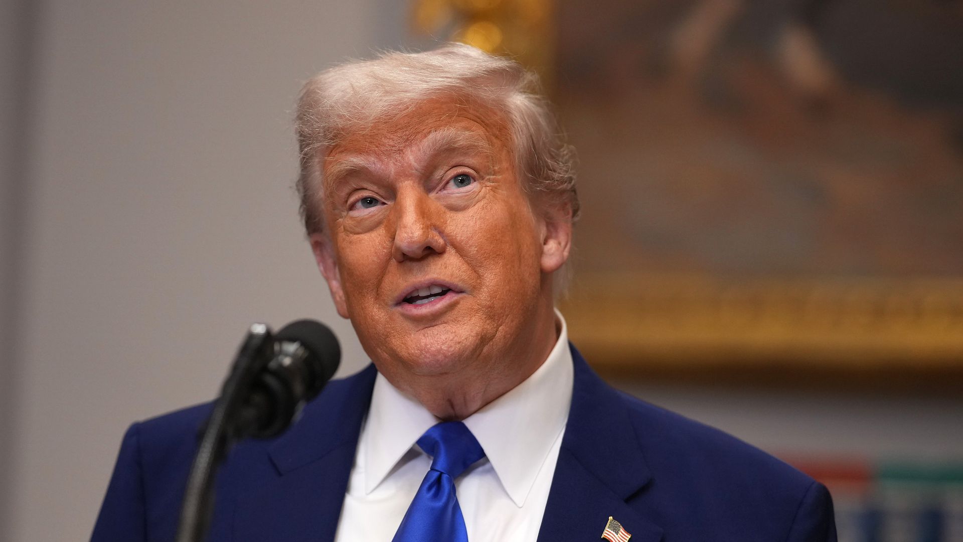 President Donald Trump speaks during a press conference in the Roosevelt Room of the White House on May 12, 2025, in Washington, DC. During the event, President Trump signed an executive order aimed at reducing the cost of prescription drugs and pharmaceuticals by 30% to 80%. 